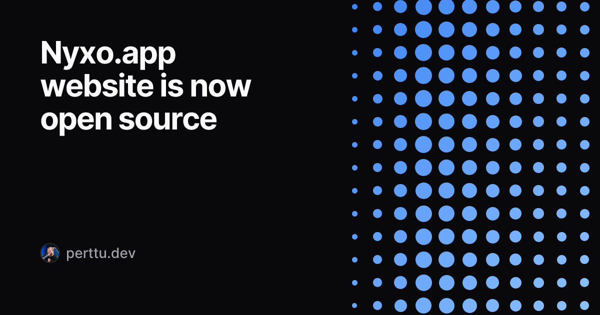 Nyxo.app website is now open source