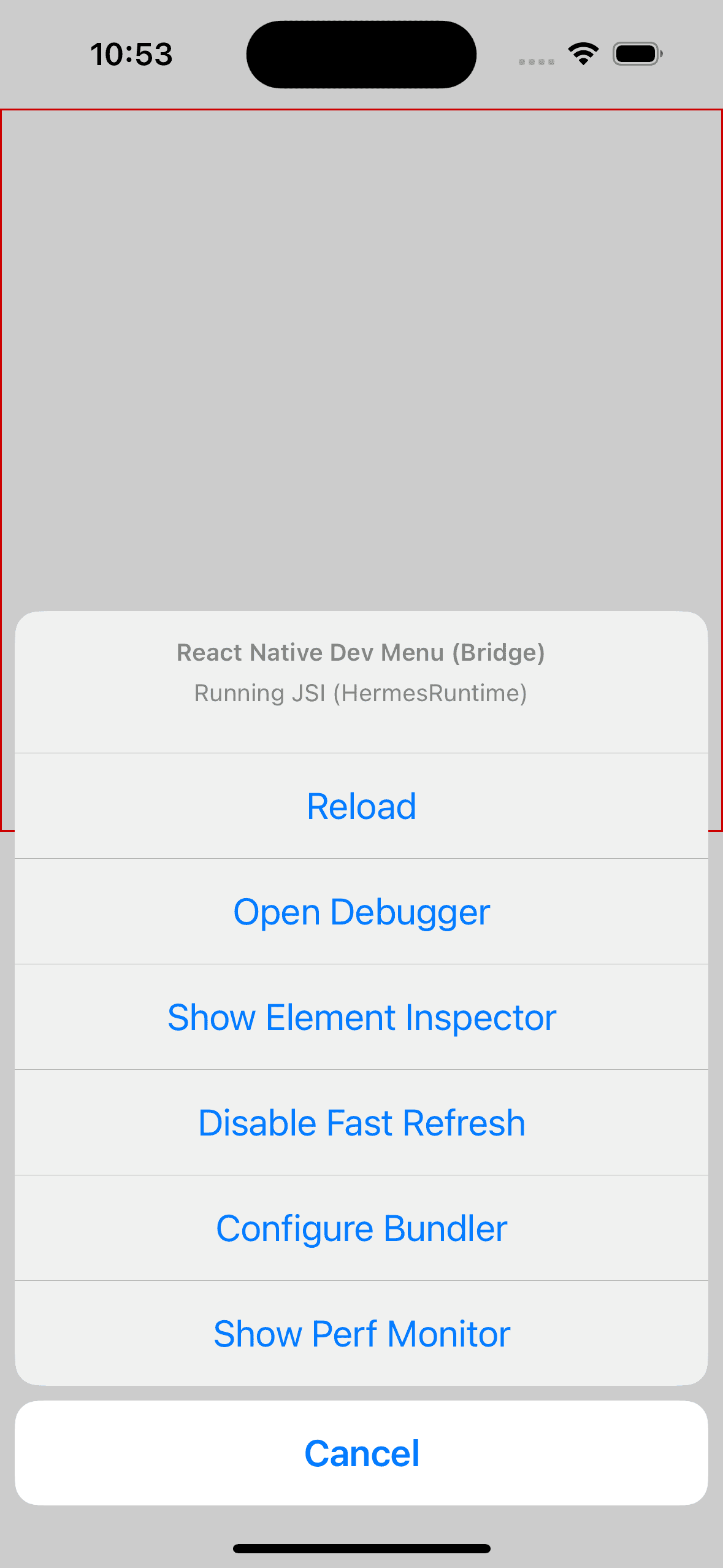 Adding custom options to React Native developer menu