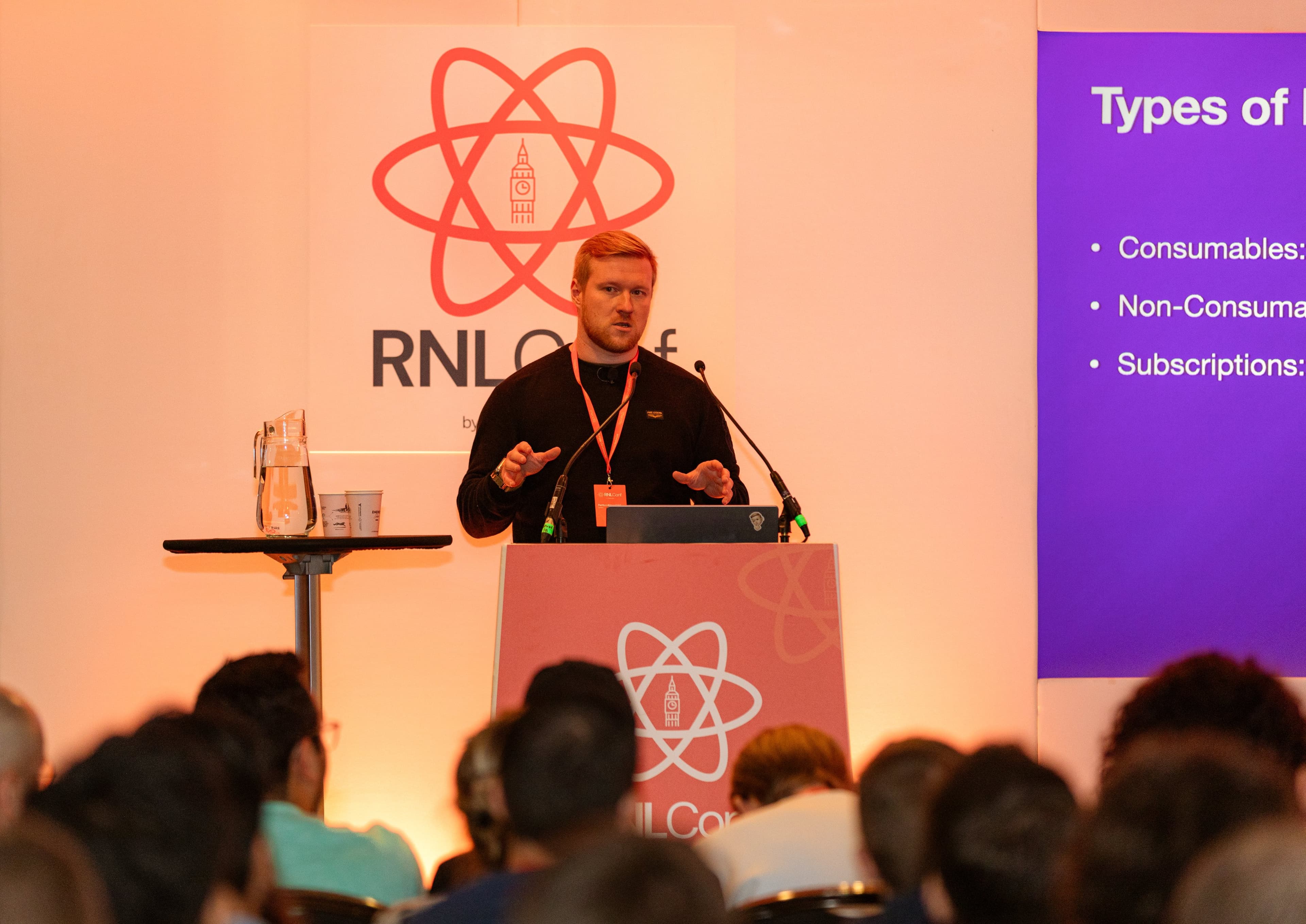 Perttu at React Native Live conference